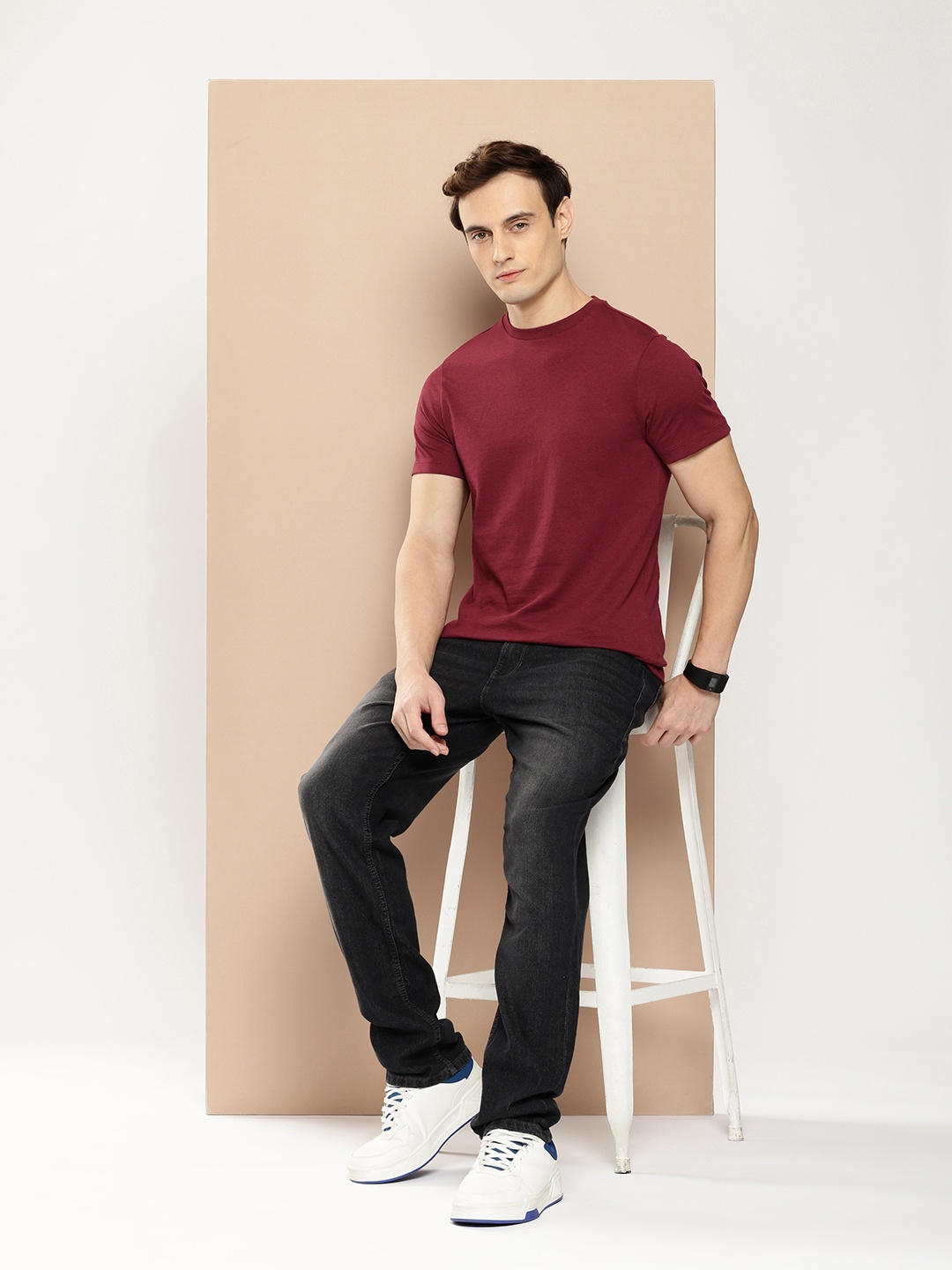 

encore by INVICTUS Round Neck T-shirt, Maroon