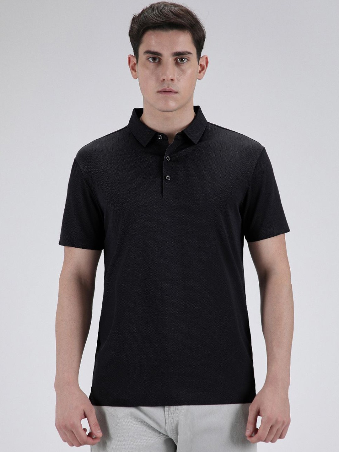 

Banana Club Men Polo Collar Slim Fit T-shirt, Black