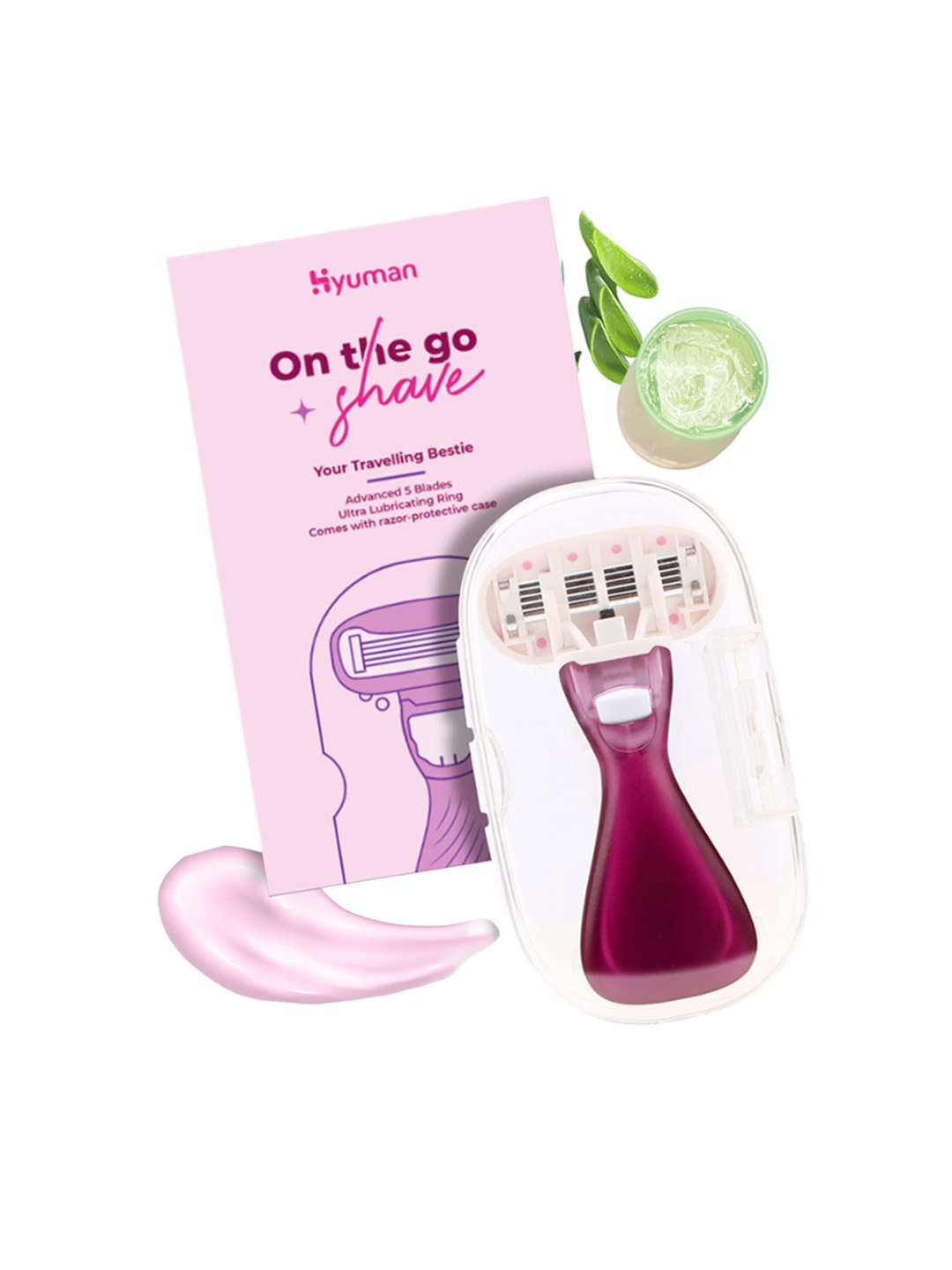 

HYUMAN On The Go 5 Blade Body Razor, Pink