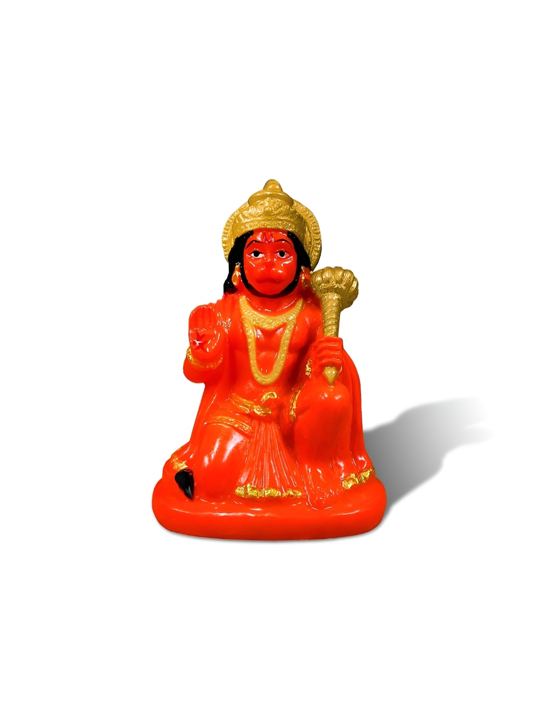 

Adhvik Bajrangbali Hanuman Blessing Posture Showpiece, Orange
