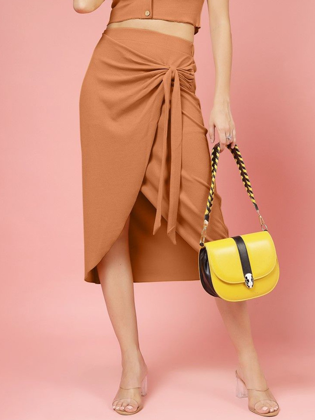 

Oomph! Wrap Midi Skirt, Brown
