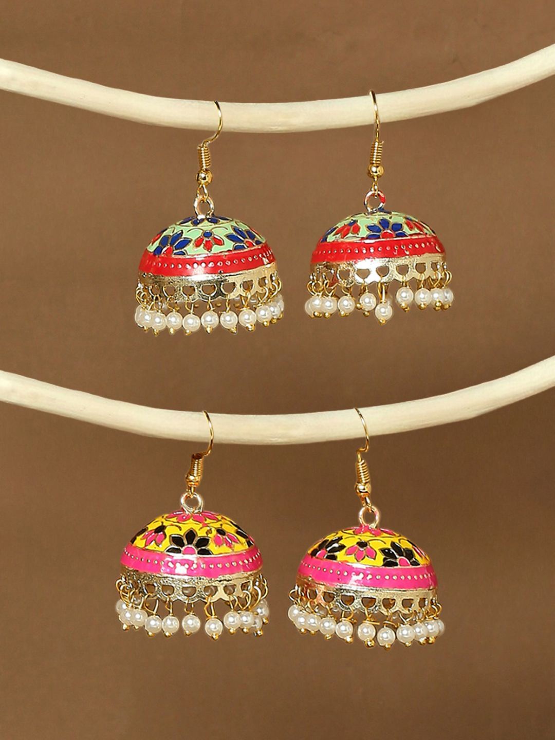 

Anouk Dome Shaped Jhumkas Earrings, Yellow