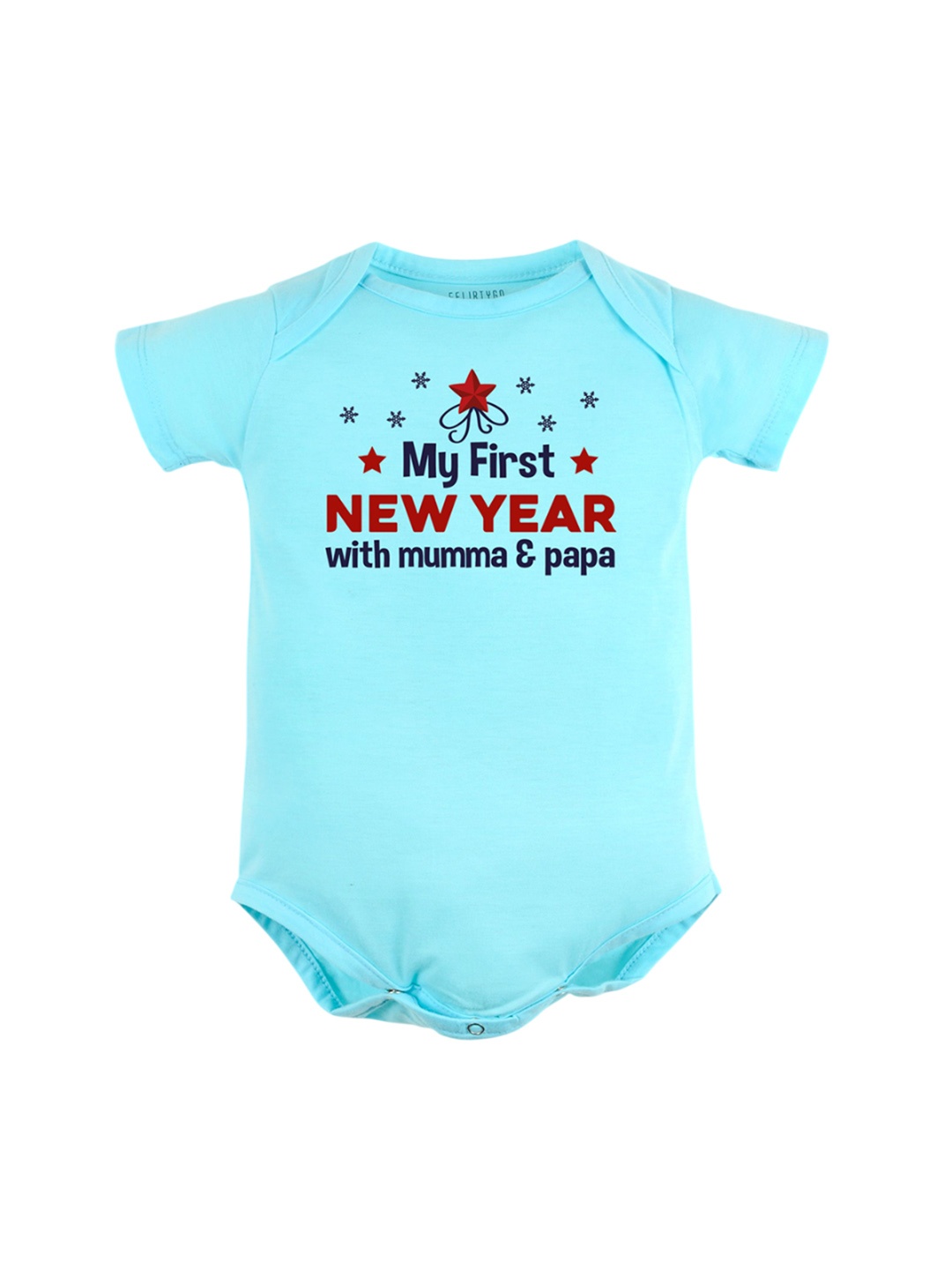 

FFLIRTYGO Infant Kids Printed Cotton Bodysuit, Turquoise blue