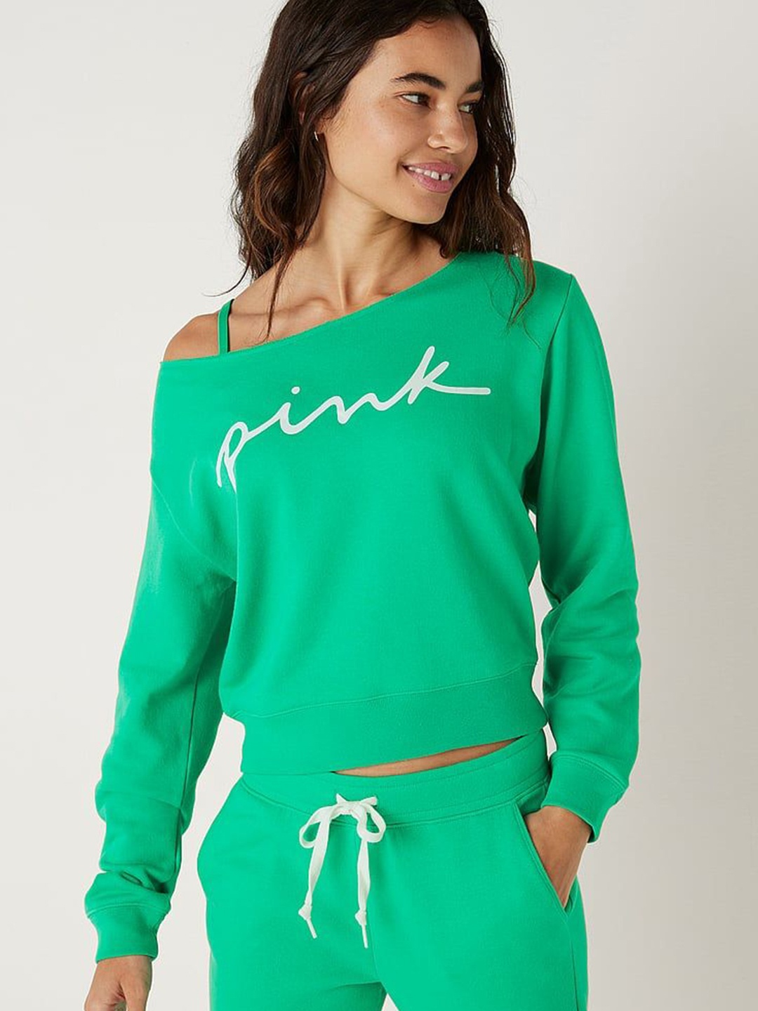

Victoria's Secret Women Typography Printed Sweatshirt, Green