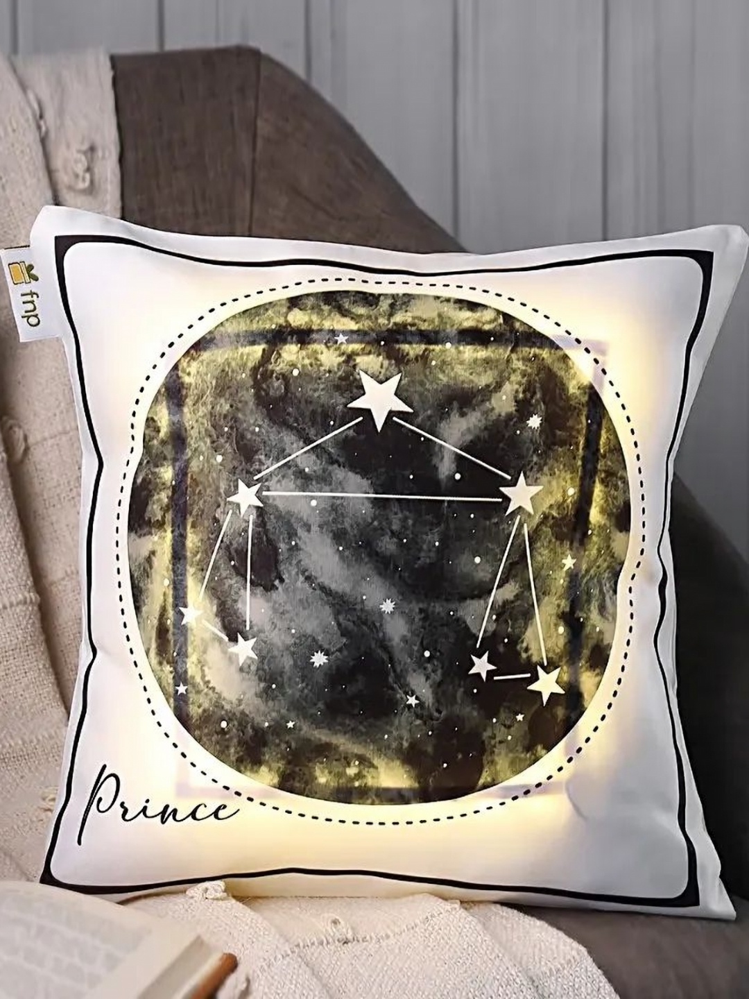 

fnp Black & White Printed Square Shaped Cushion
