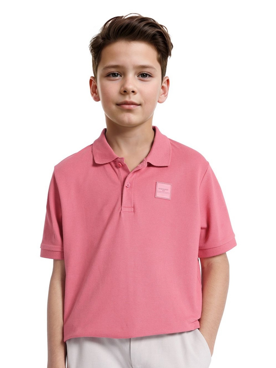 

Rare Ones Boys Applique Polo, Pink