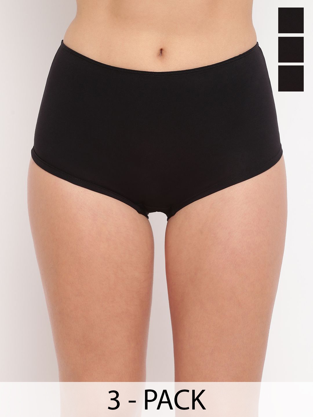 

La Intimo Women Pack of 3 Cotton Boyshort Briefs, Black