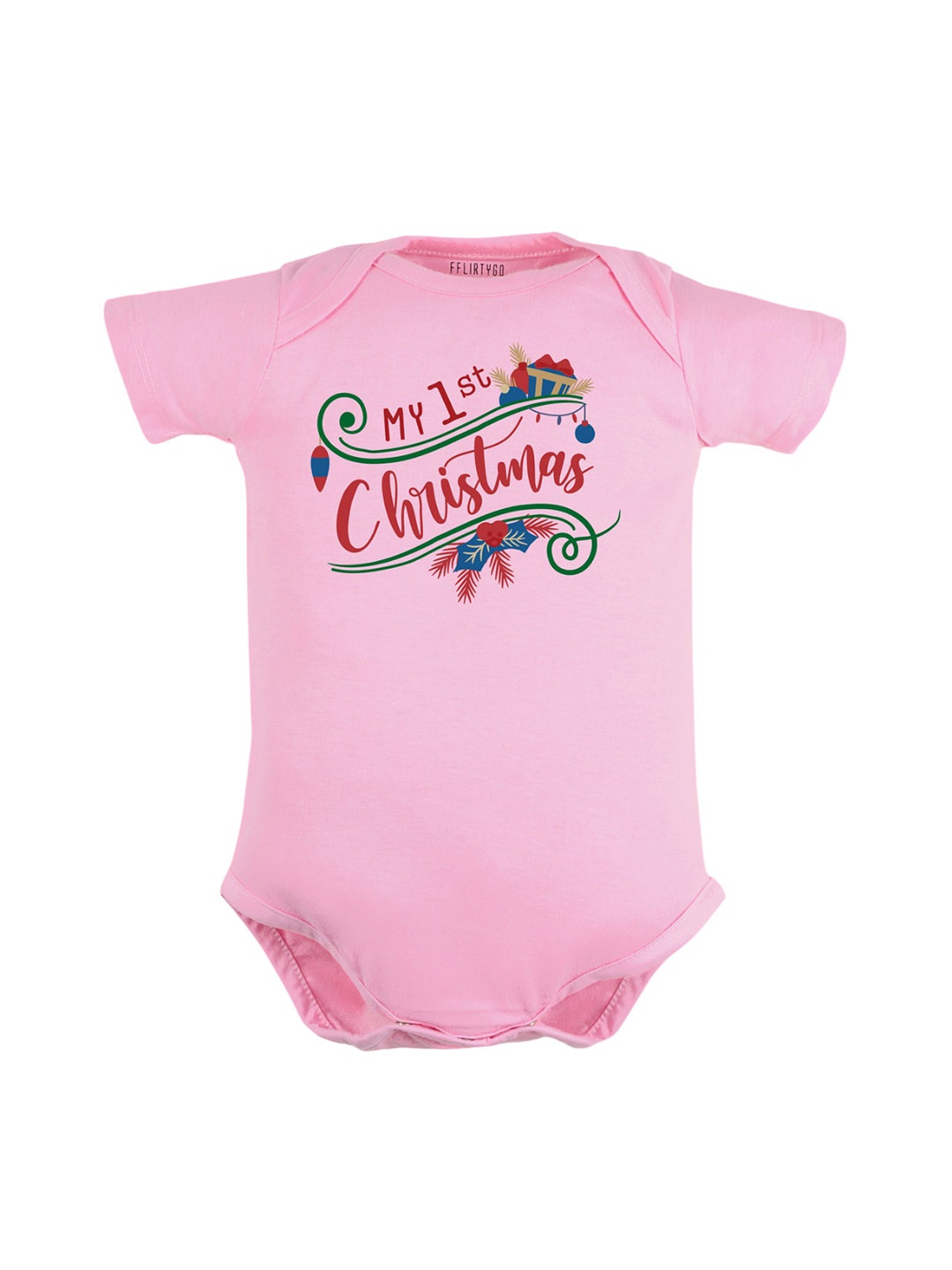 

FFLIRTYGO Infants Printed Pure Cotton Bodysuit, Pink
