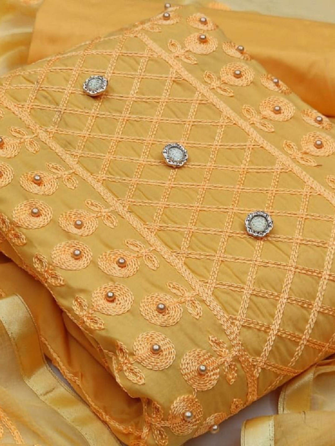 

Suha Unstitched Dress Material, Yellow