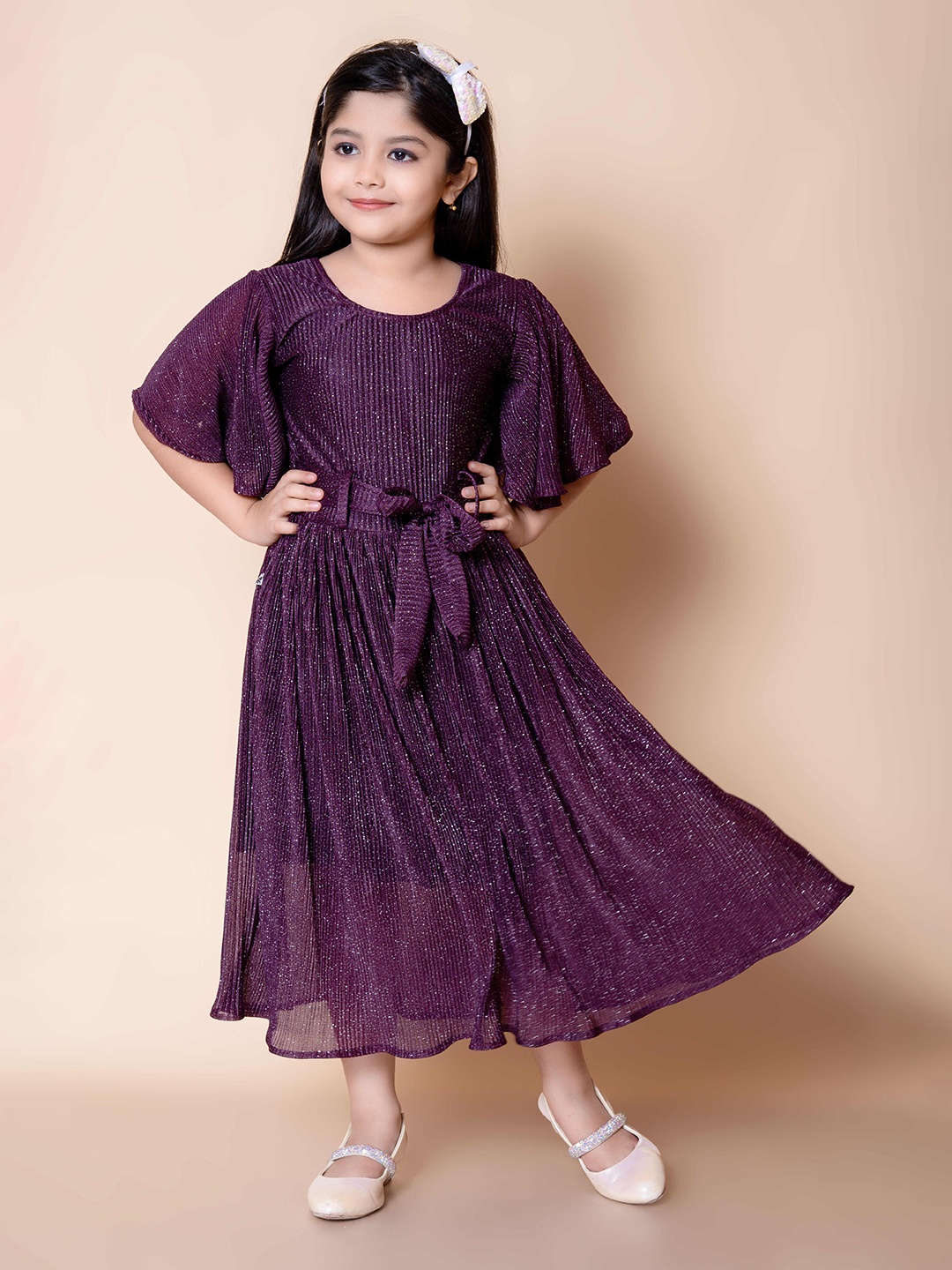 

BAESD Girls Organic Cotton Fit & Flare Maxi Dress, Purple
