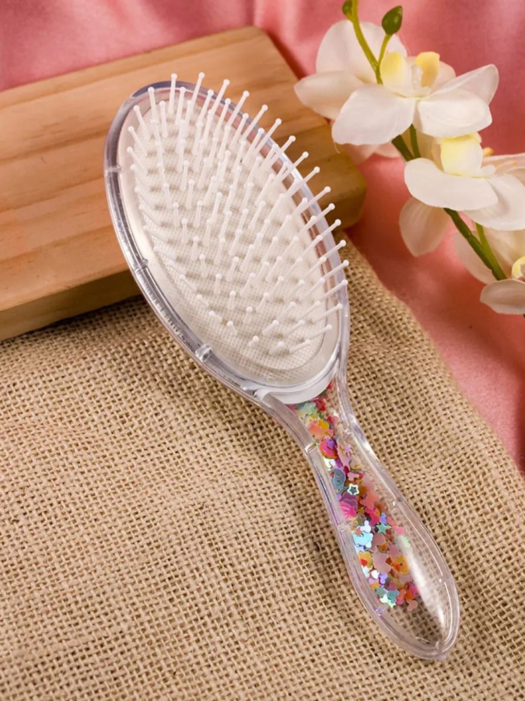 

Jewelz Professional Smooth With Cushioned Brush Hair Comb, White