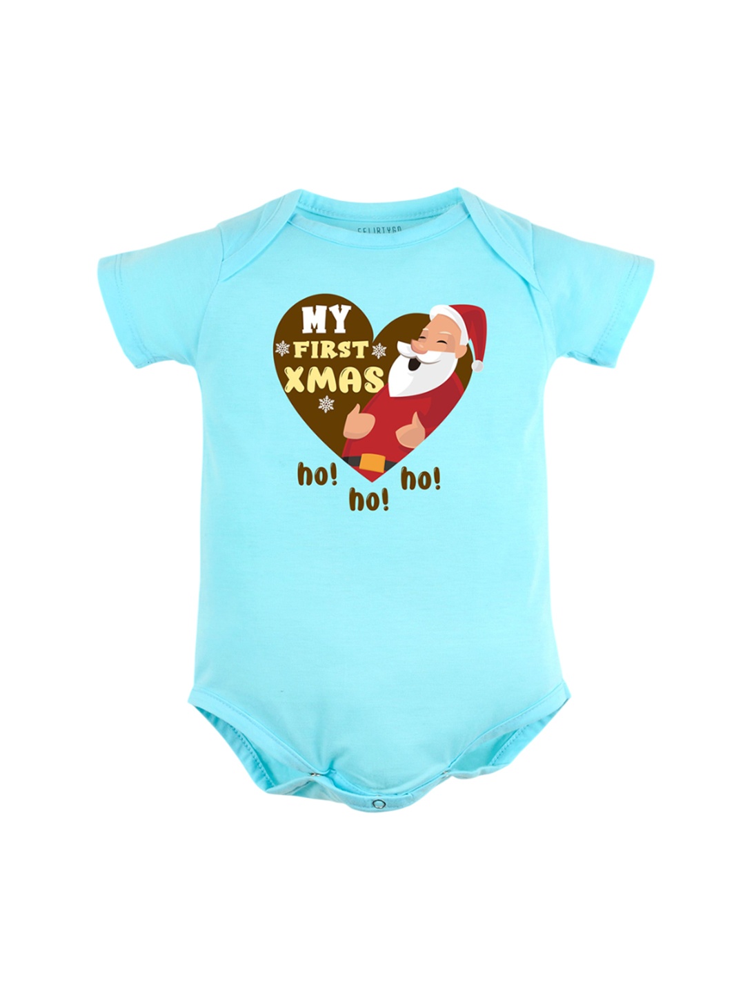 

FFLIRTYGO Infants Printed Pure Cotton Bodysuit, Turquoise blue