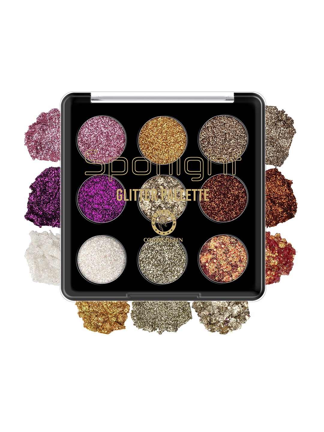 

Colors Queen Spotlight Glitter Eyeshadow Palette -14g, Multi