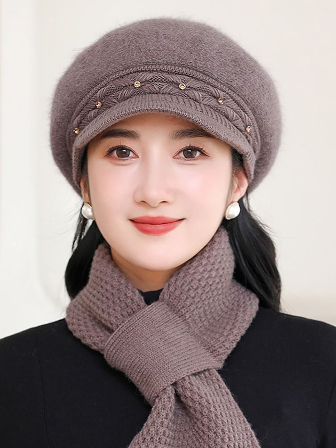 

StyleCast x Revolte Women Self Design Visor Cap, Brown