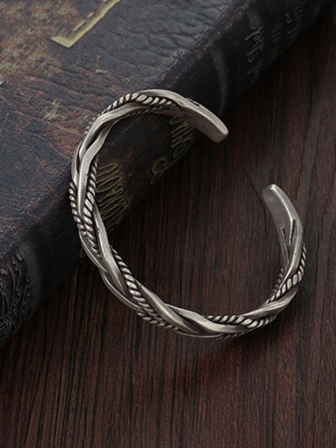 

Jewels Galaxy Men Silver-Plated Kada Bracelet