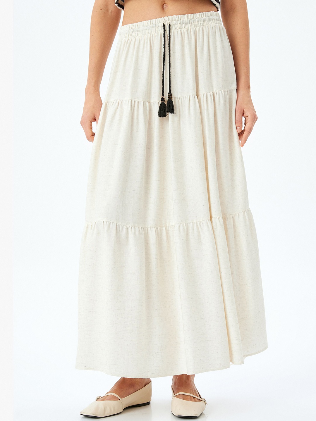 

Koton Women Flared Maxi Skirts, Beige