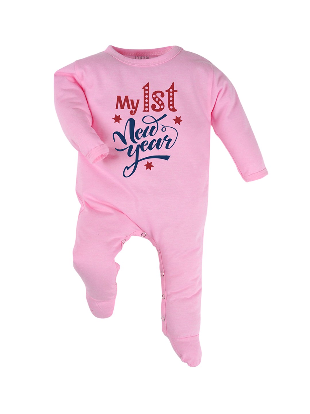 

FFLIRTYGO Infants Printed Pure Cotton Sleepsuit, Pink