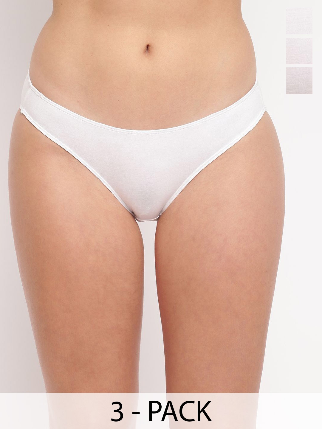 

La Intimo Pack Of 3 Low-Rise Bikini Briefs LIPBK11C003, White