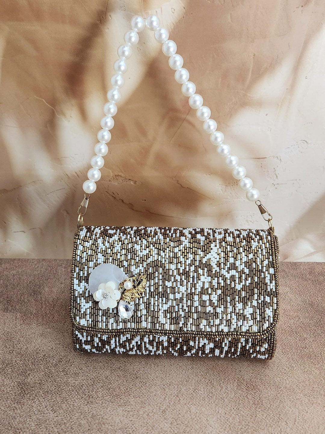 

Adwita Printed Structured Handheld Bag, Copper