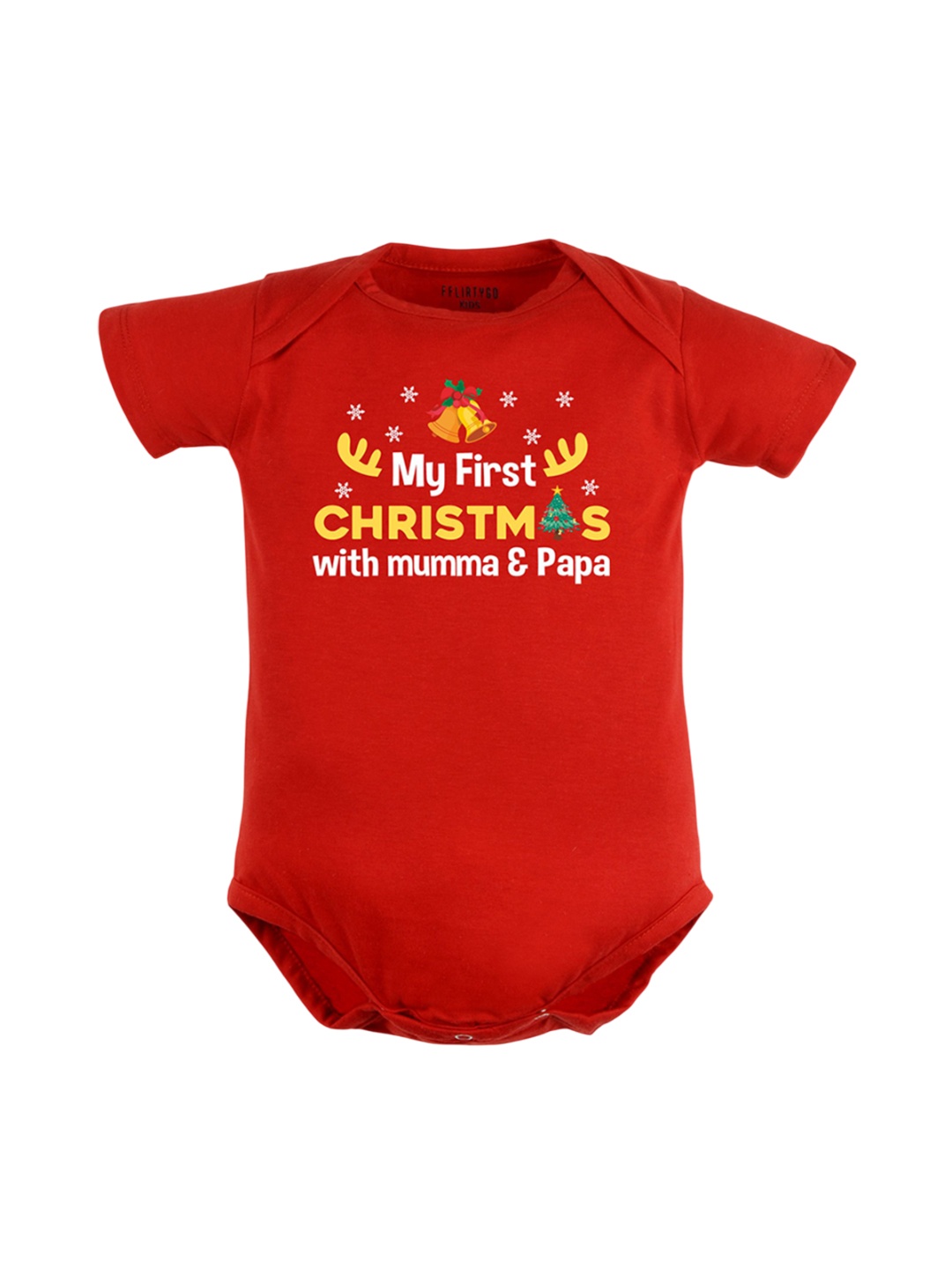 

FFLIRTYGO Infants Printed Pure Cotton Bodysuit, Red