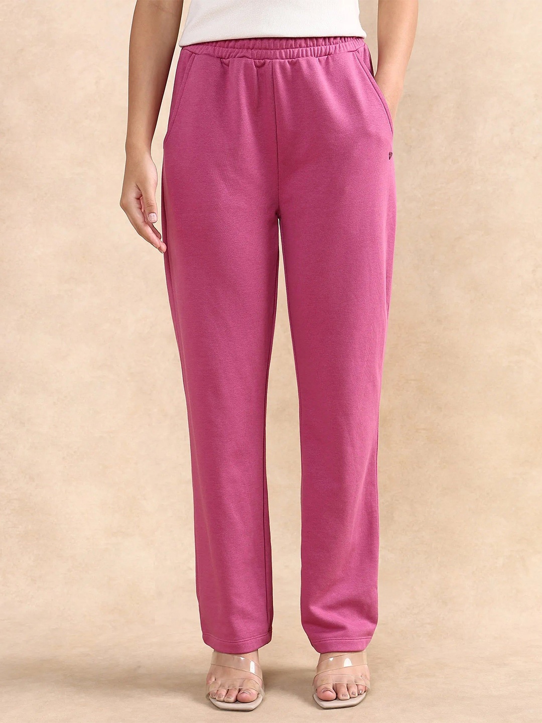 

RAREISM Women Cotton Mid Rise Trouser, Pink