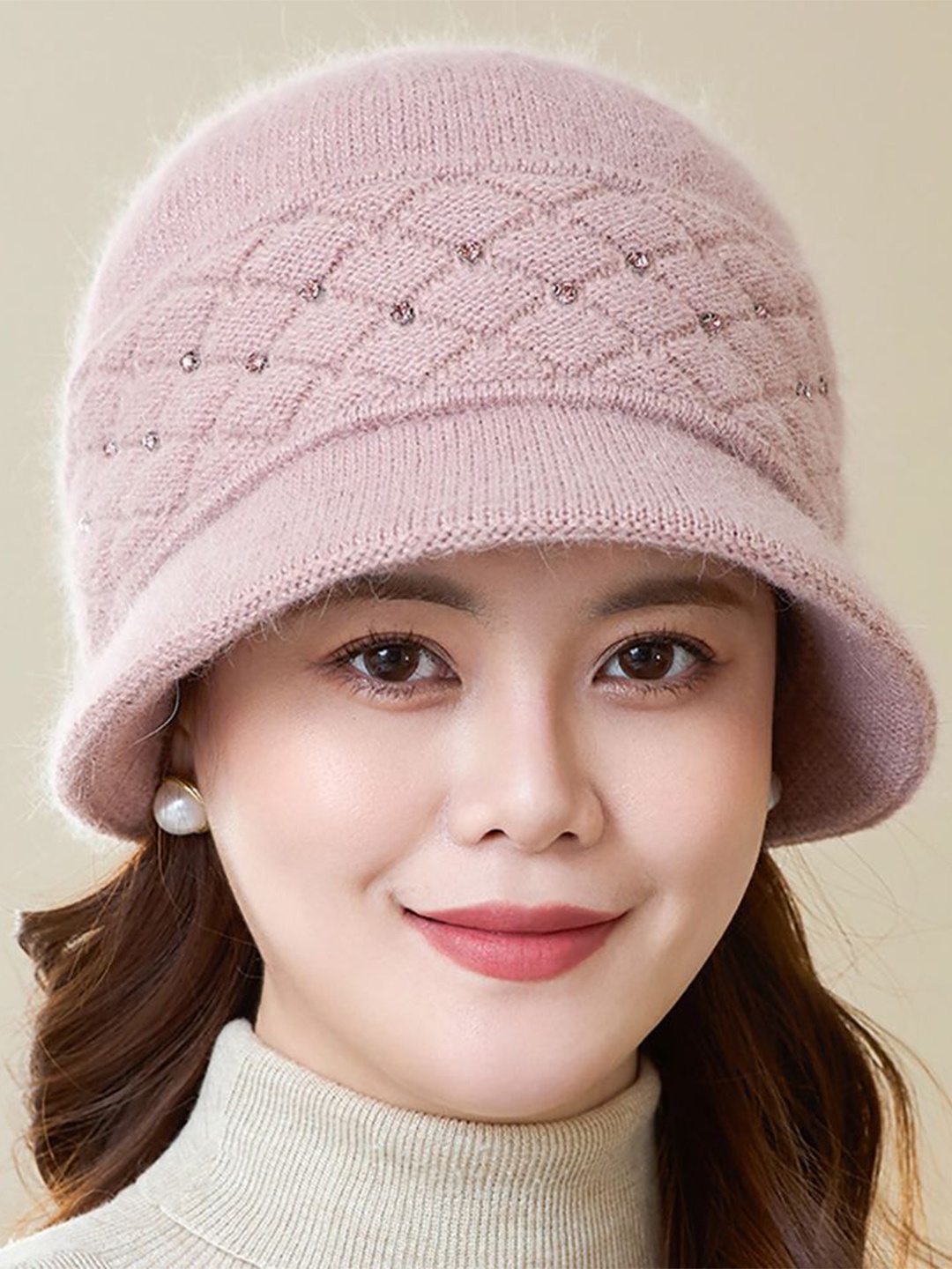 

StyleCast x Revolte Women Self Design Beanie, Pink