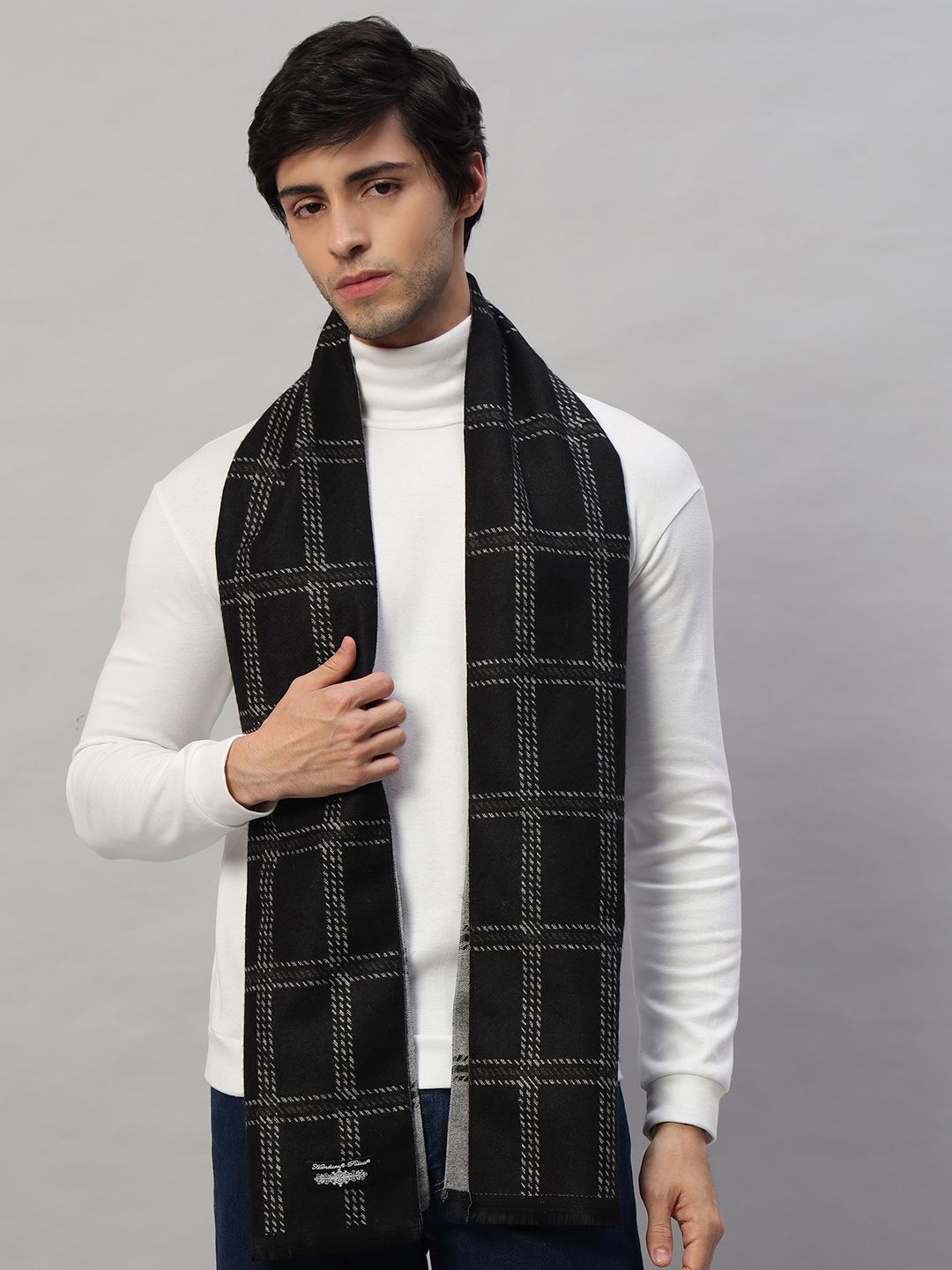 

HANDICRAFT PALACE Men Checked Mufflers, Black