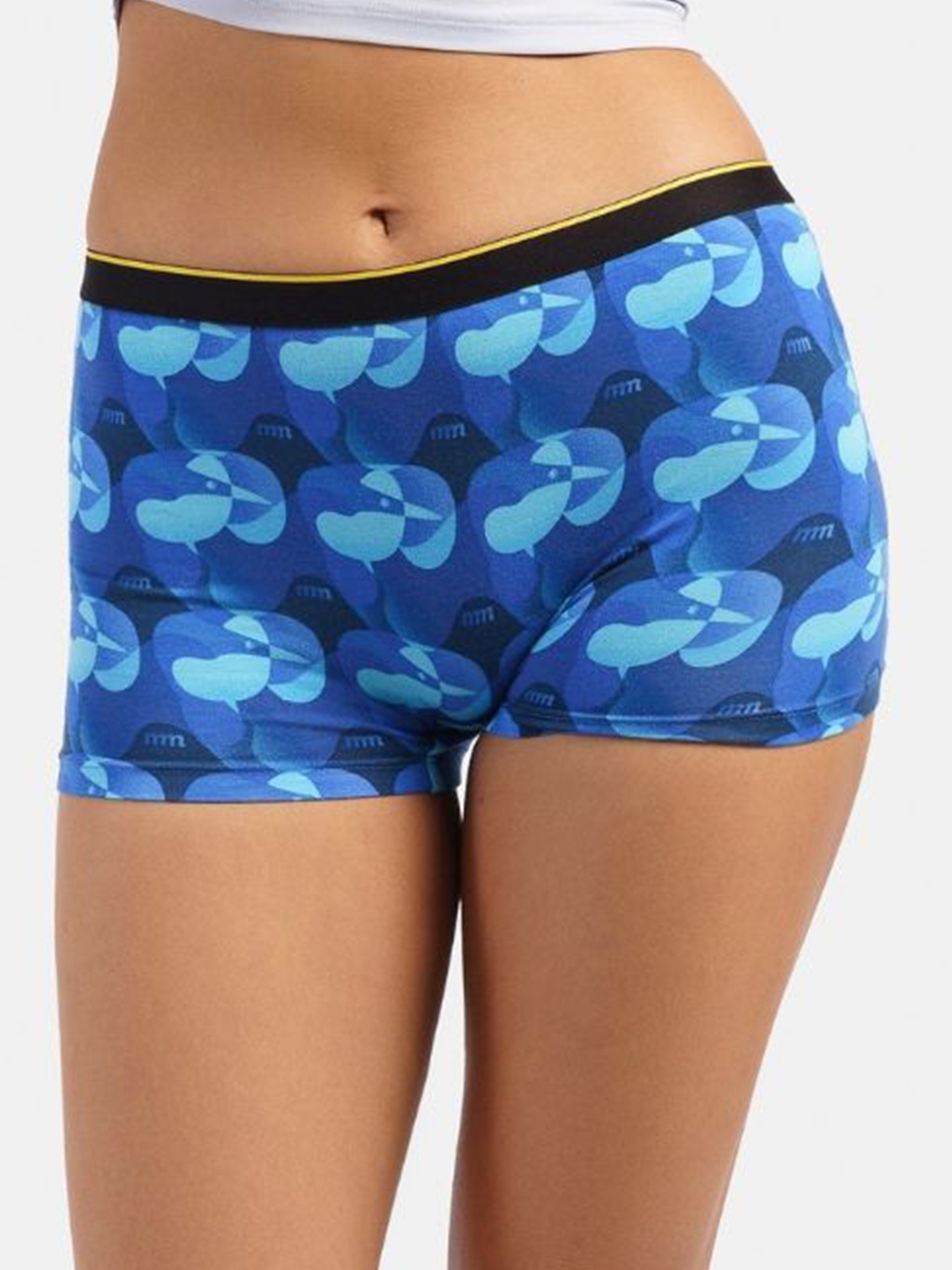 

bummer Women Printed Boy Shorts Brief, Blue