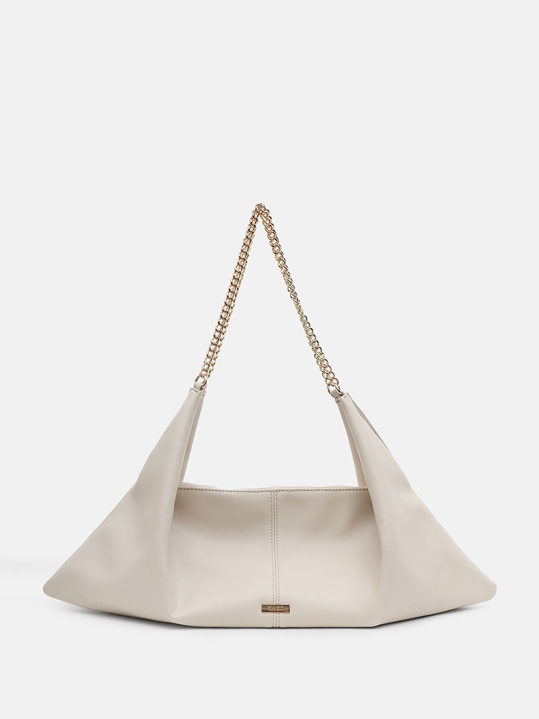 

Kazo Oversized Structured Shoulder Bag with Bow Detail, Beige
