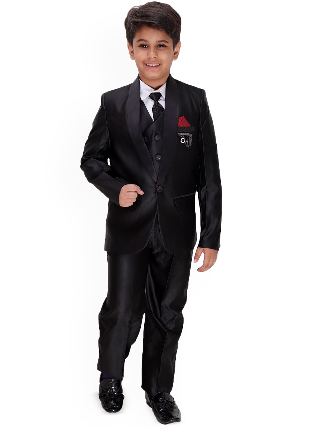 

BAESD Boys Pack of 5 Single-Breasted Suit, Black
