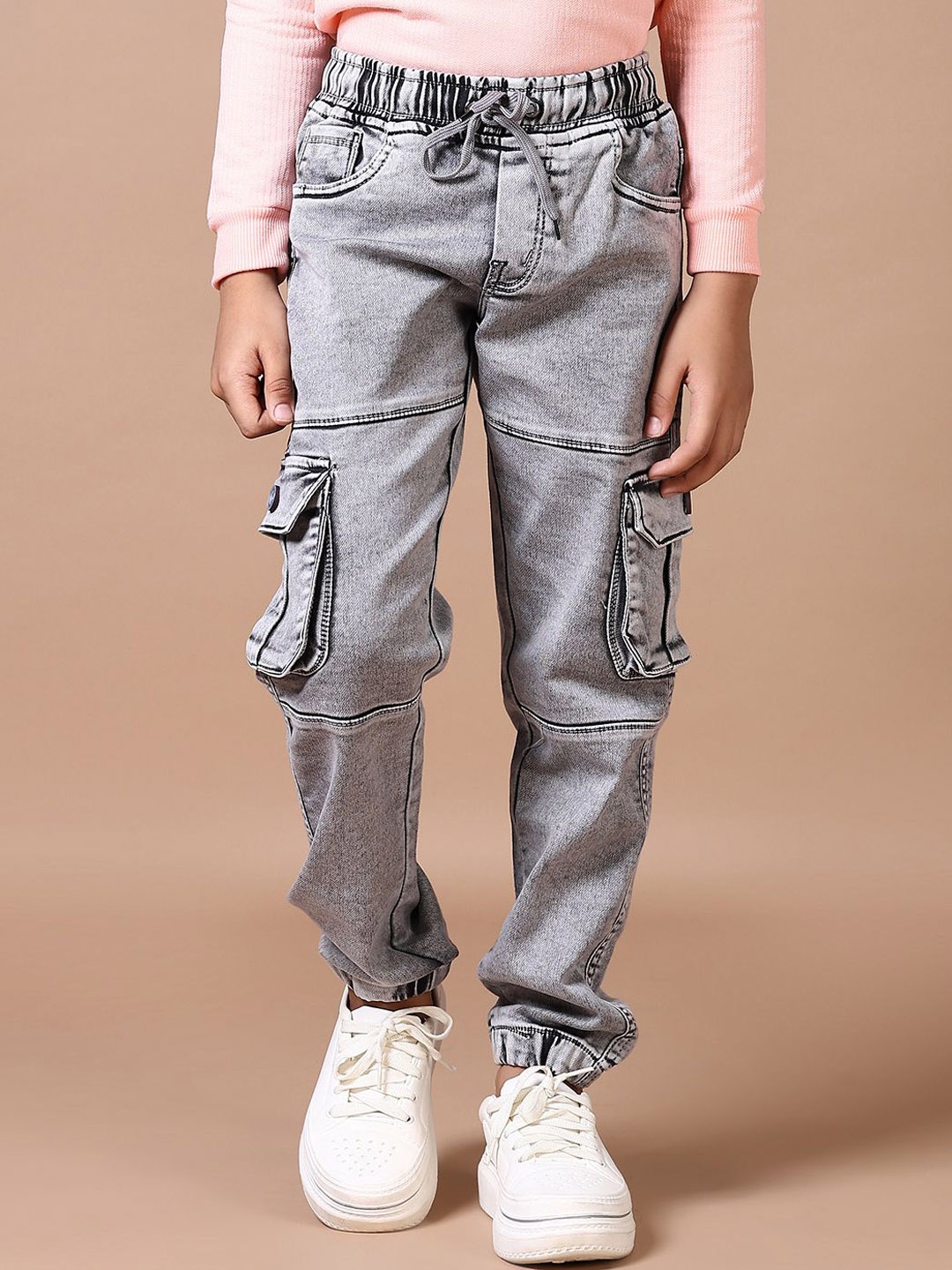 

V-Mart Boys Cotton Regular Fit Light Fade Jeans, Grey