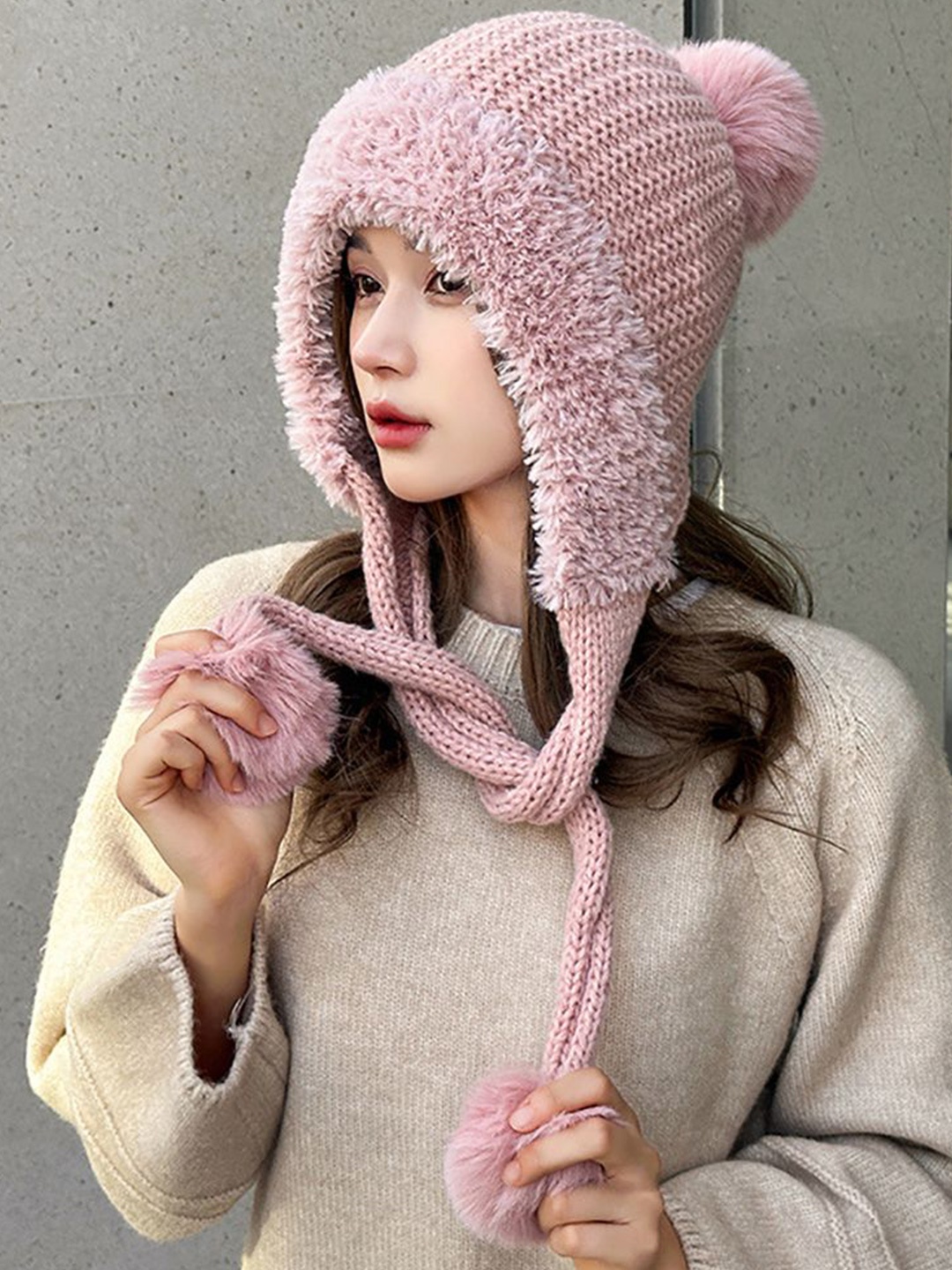 

StyleCast x Revolte Women Self Design Beanie, Pink
