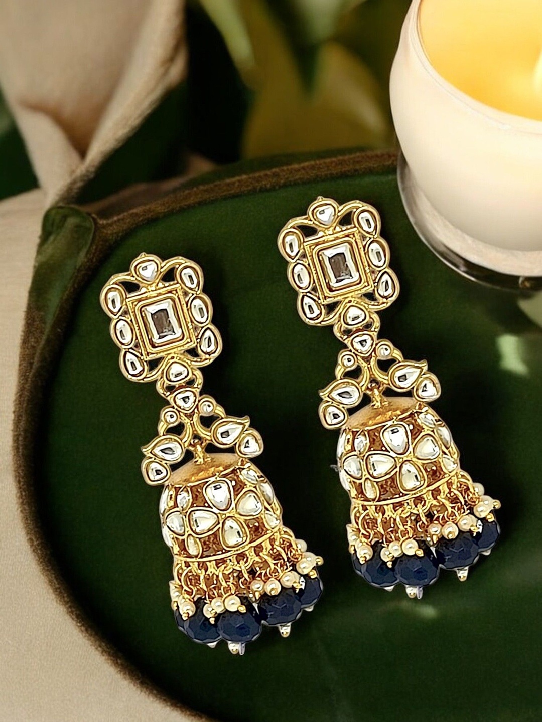 

FEMMIBELLA Dome Shaped Jhumkas Earrings, Gold