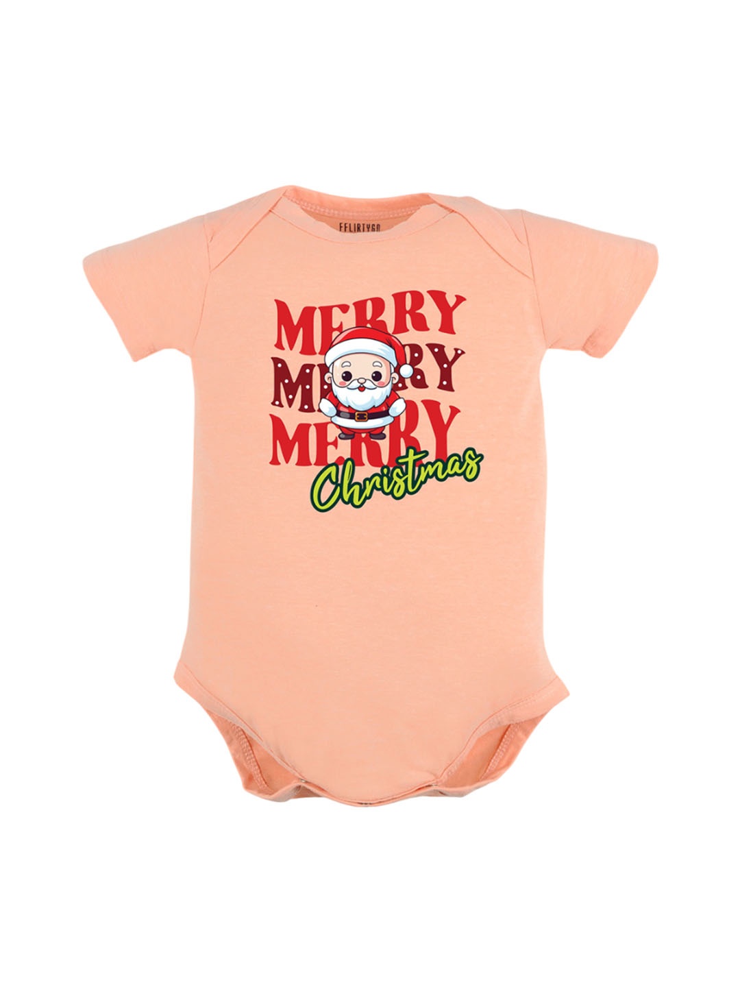 

FFLIRTYGO Infants Printed Pure Cotton Bodysuit, Peach