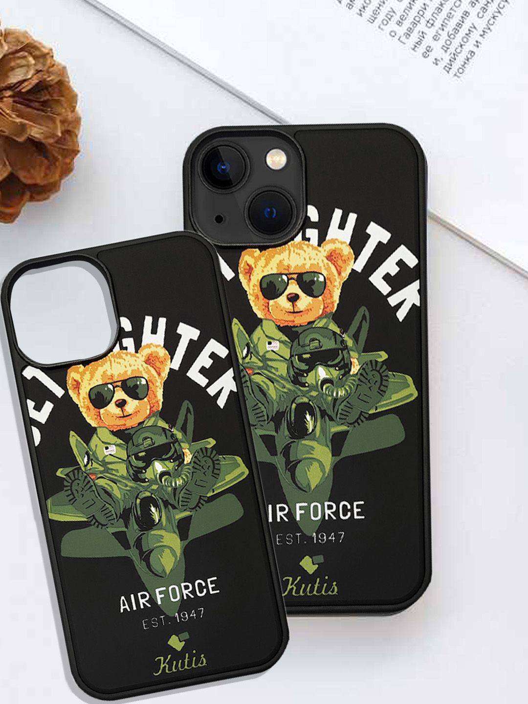 

TREEMODA Quirky Printed iPhone 13 Back Case Mobile Accessories, Black