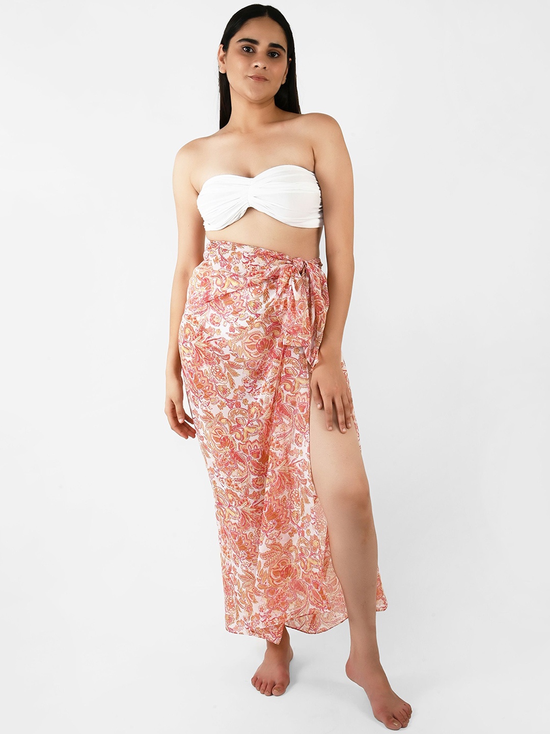 

Blissence Women Printed Cover-Up Sarong, Peach