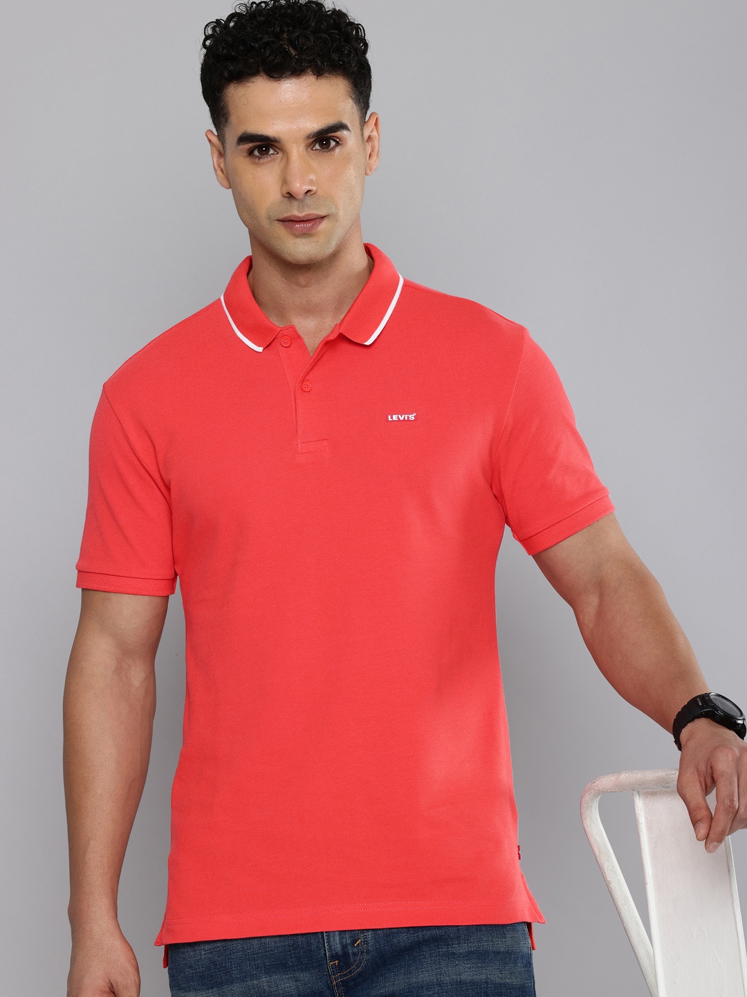 

Levis Polo Collar Pure Cotton T-shirt, Red