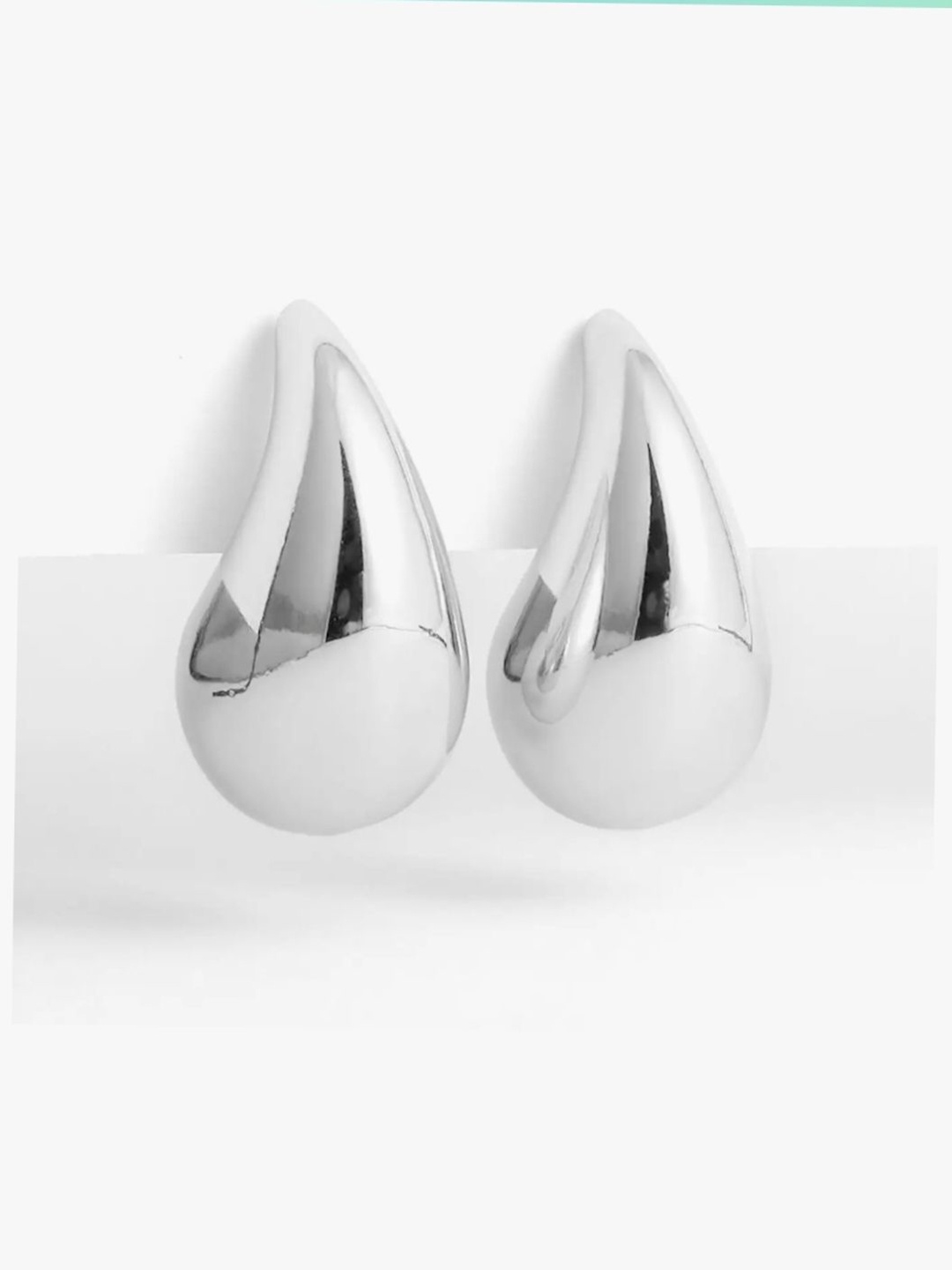 

V FASHION JEWELLERY Geometric Hoop Earrings, Silver