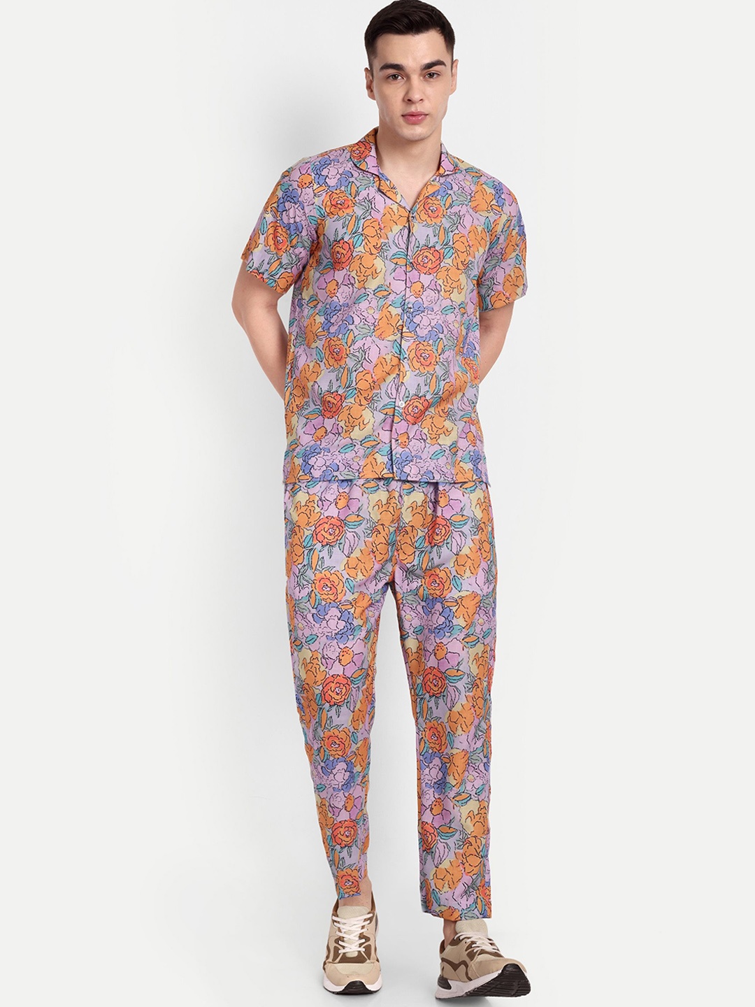 

TILISM Pure Cotton Printed Shirt With Trousers Co-Ords, Multi