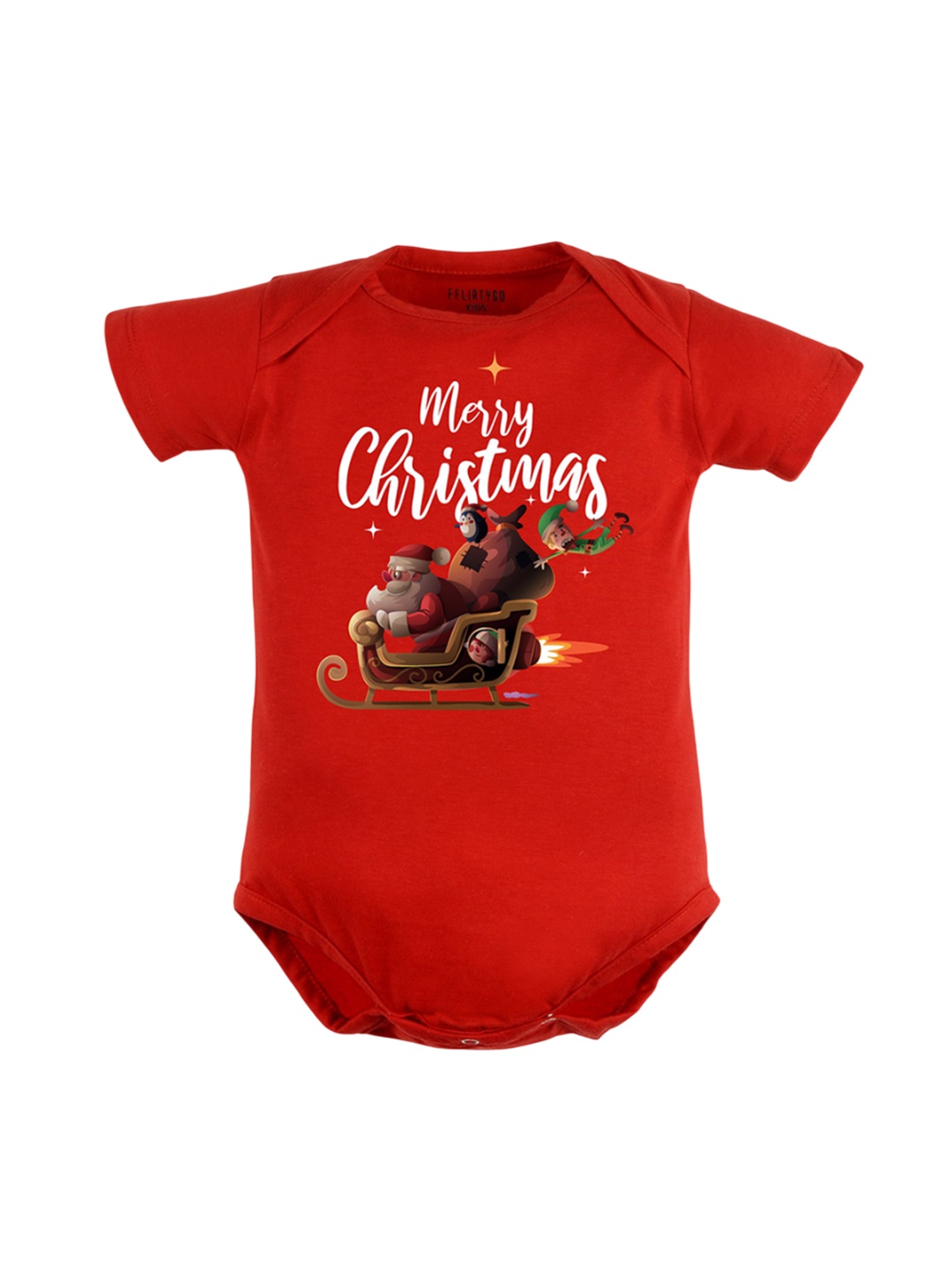 

FFLIRTYGO Infants Printed Pure Cotton Bodysuit, Red