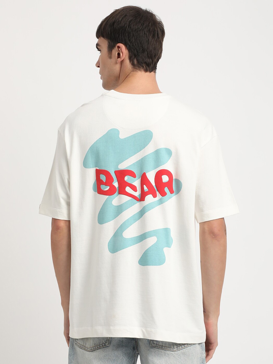 

THE BEAR HOUSE Typography Printed Pure Cotton T-shirt, White