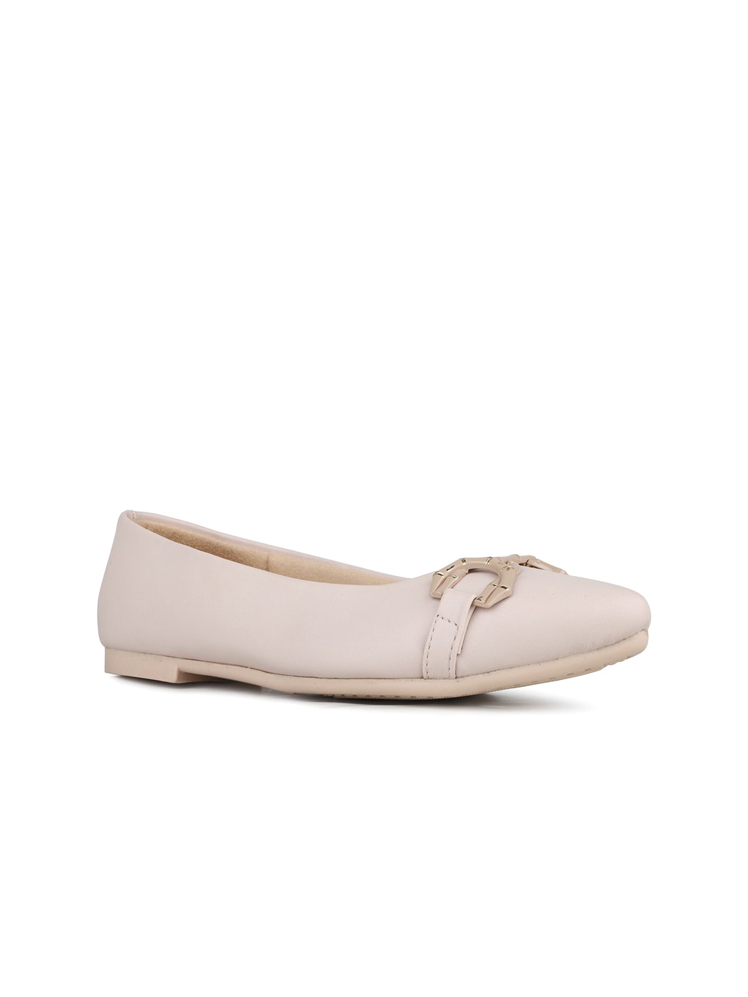 

Inc 5 Women Pointed Toe Ballerina with Buckles Flats, Cream