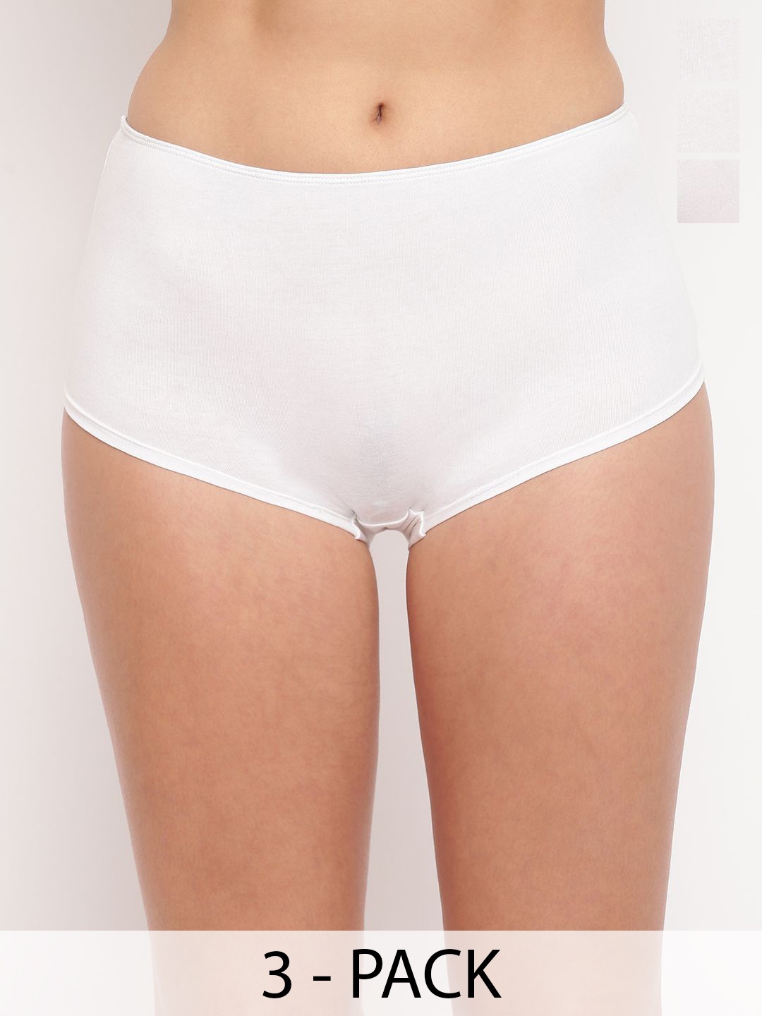 

La Intimo Women Pack of 3 Solid Boy Shorts Briefs, White