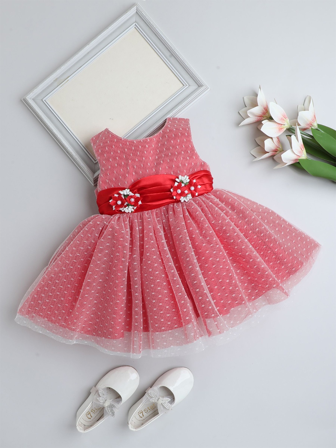

The Magic Wand Girls Fit & Flare Dress, Red