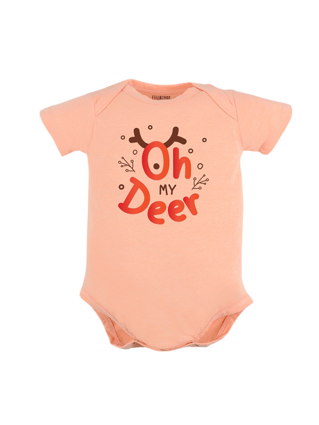 

FFLIRTYGO Infants Printed Pure Cotton Bodysuit, Peach