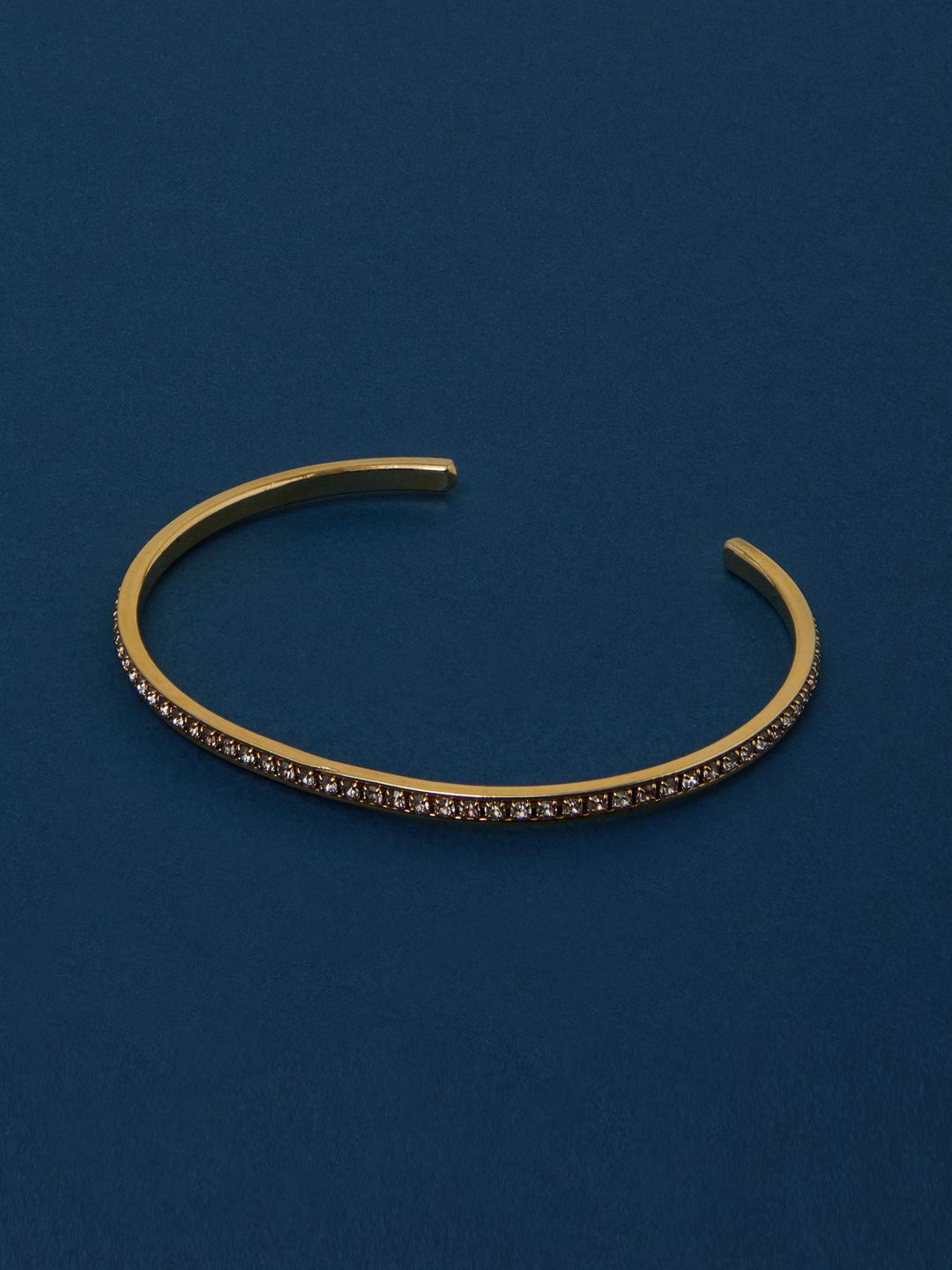 

Accessorize Women Brass Crystals Gold-Plated Bangle-Style Bracelet