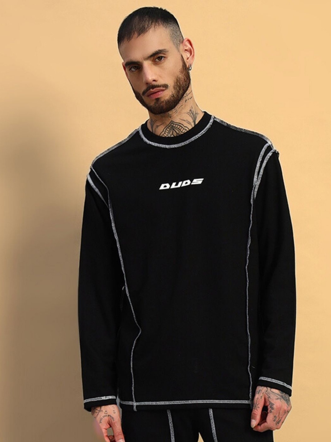 

WEARDUDS Men Pullover Sweatshirt, Black