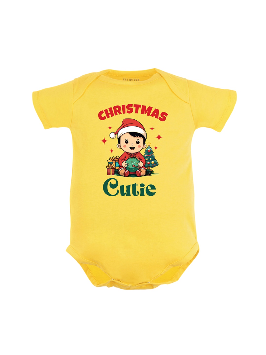 

FFLIRTYGO Infants Printed Pure Cotton Bodysuit, Yellow