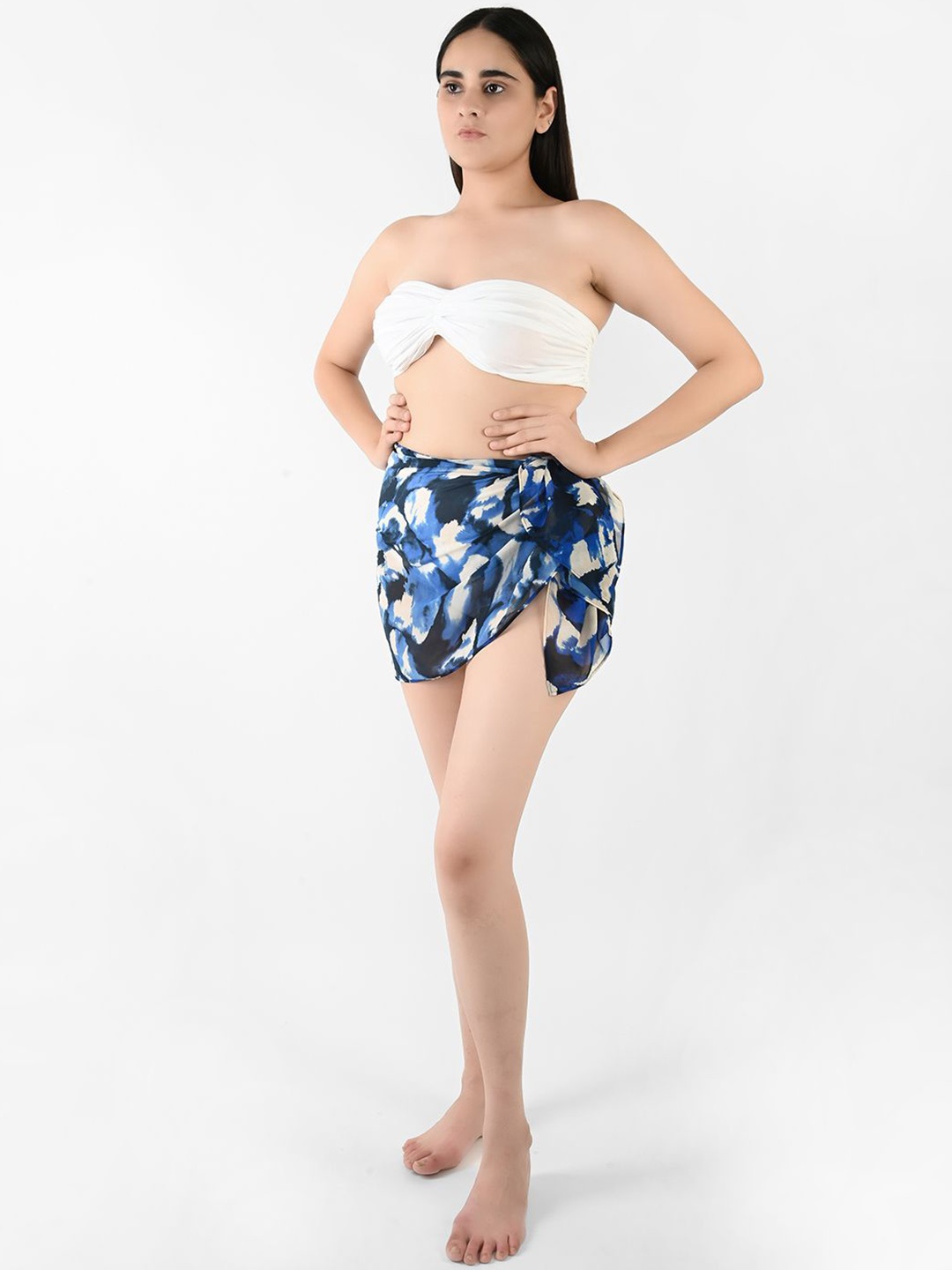 

Blissence Women Printed Short Sarong Cover-up, Blue