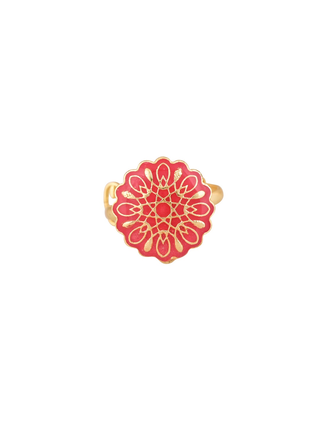 

House of Pataudi Gold-Plated Enamelled Finger Ring